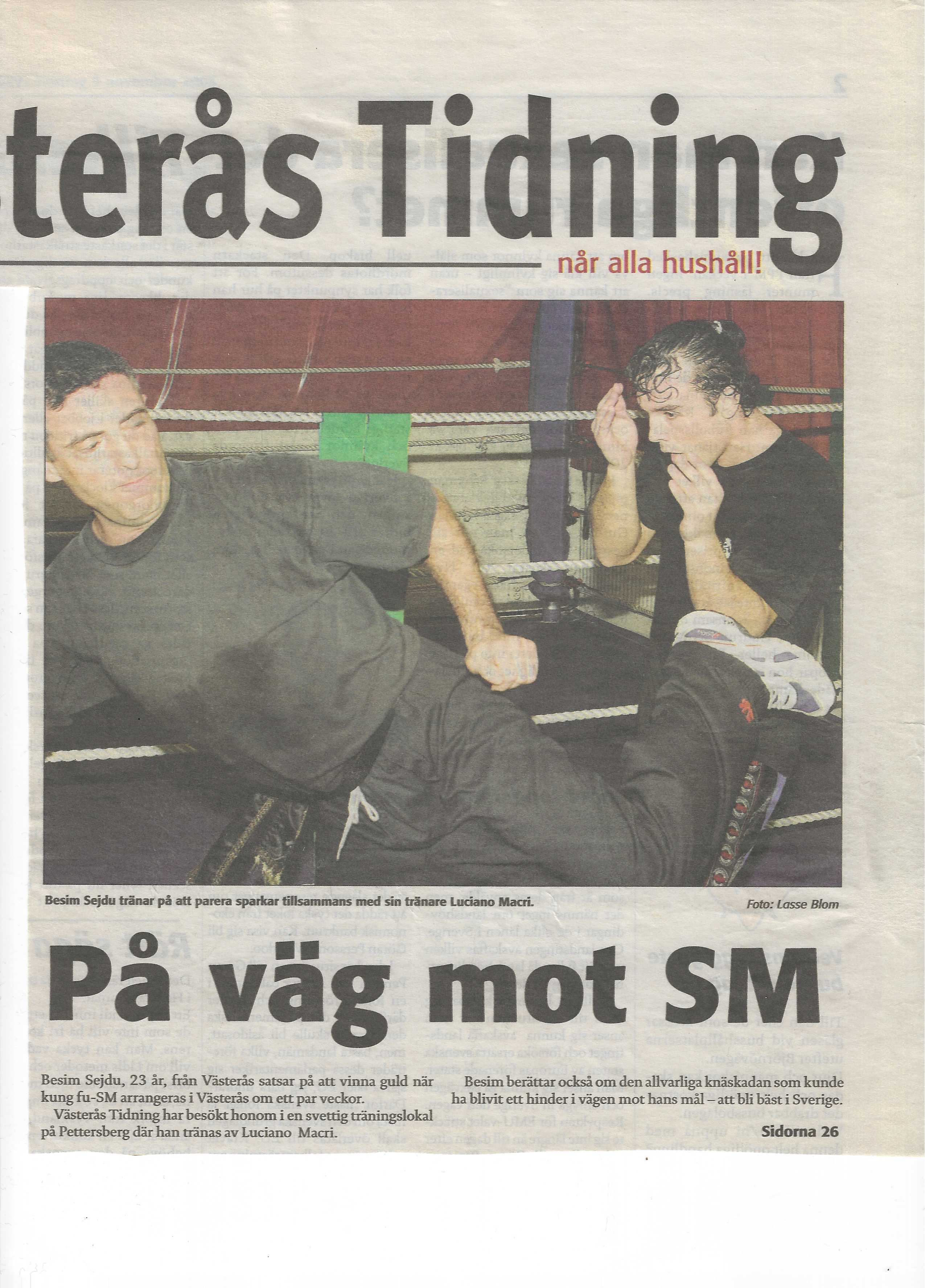 Historisk bild från Westeras Tai-Nui Club i Västerås - kampsportsträning och tävlingar sedan 1976